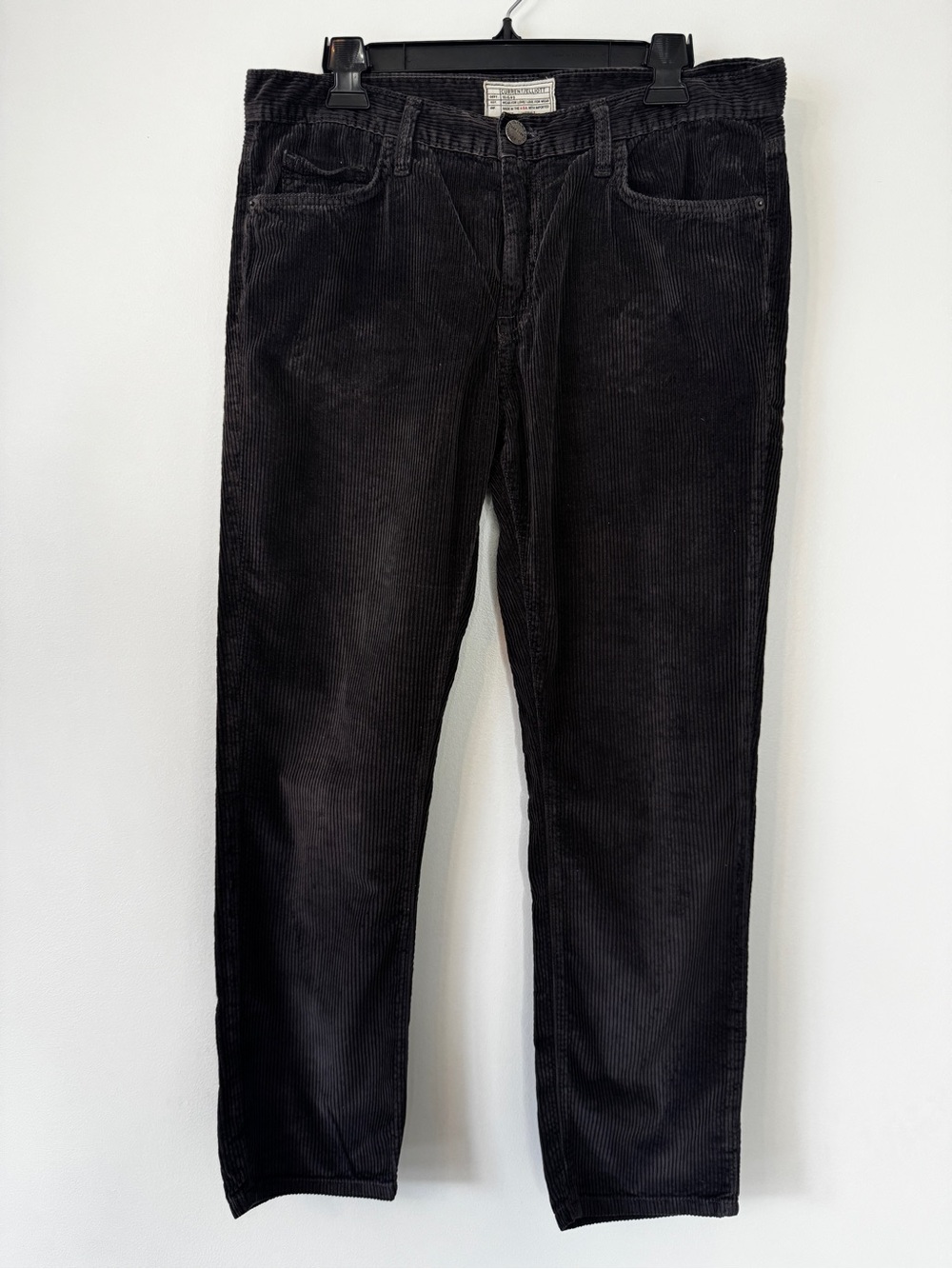 Current/Elliott Corduroy Pants Charcoal Gray Trousers Made in USA Sz 30